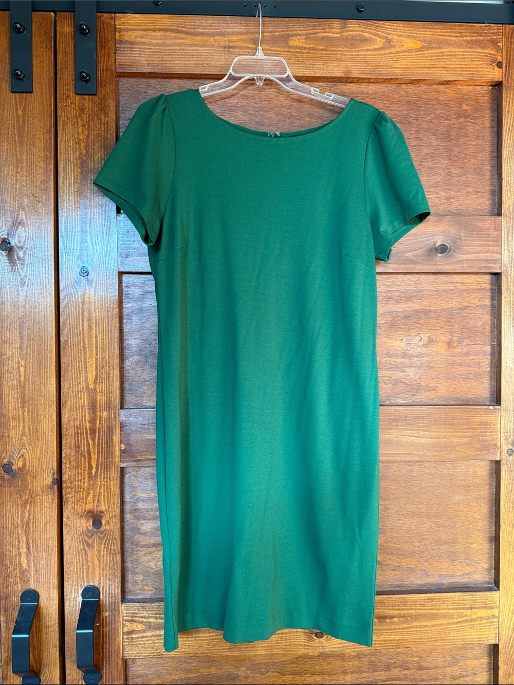 Ann Taylor Emerald Green Short-Sleeve Sheath Dress